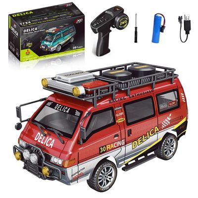 Actualia 1:24 Scale RC Delica Van Model, 2.4Ghz Full Proportional 2WD RC Model Vehicle with 130S Motor, Remote Control Car for Adults & Hobbyists