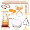Baby Musical Instruments-Wooden Montessori Musical Toys for Toddlers 1-3, INLAIER Neutral Colors Xylophone Tambourine Musical Instruments for Toddlers 1-3 4 5 Kids Preschool Educational Gifts view 4