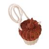 AKOOSY Mini Rattan Basket Shaped Handbag for Portable Cross Body Woven Storage Bag Lightweight Creative Pouch for Photography Props and Everyday Use view 1