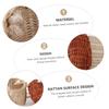 AKOOSY Mini Rattan Basket Shaped Handbag for Portable Cross Body Woven Storage Bag Lightweight Creative Pouch for Photography Props and Everyday Use view 2