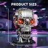 1099PCS Mechanical Skull Building Block Set3D Poseable Model with LED Light, Movable Linkage Gears, Display Stand, STEM Toys Gift for Kids & Adults Perfect for Horror Fans & Gothic Room Decor view 2