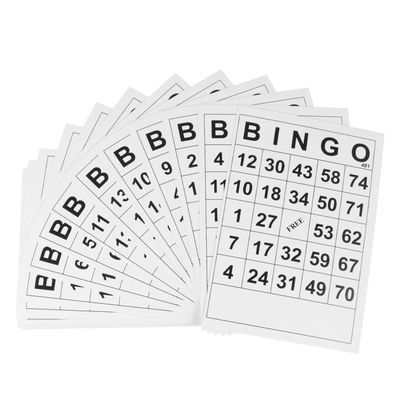 Beaupretty 60Pcs Bingo Game Cards Coated Fun Plaything for Family and Friends for Intellectual Development and Educational Activities