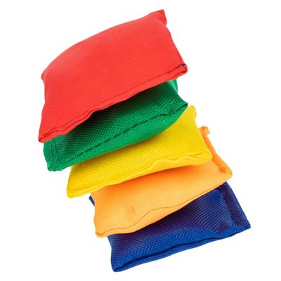 balacoo 5Pcs Portable Bean Bags for Durable Tossing Yellow Green and Blue for Outdoor Games and Skill Development Activities