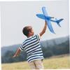 FUNNETOYU 1Pc Foam Hand Throwing Airplane Friendly Flying Glider Outdoor Fun for Boys Develops Practical Skills Safe Design Blue Color view 3