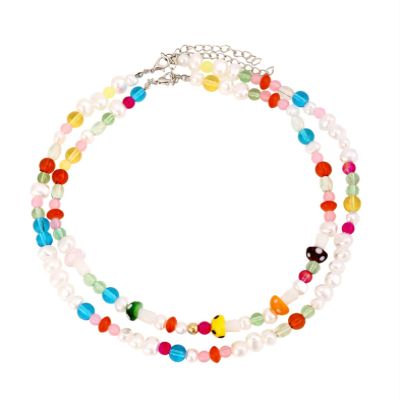 Bohemian Glass Multi Layer Layered Handmade Bead Pearl Necklace For Women,multicolour,40+7cm/47+7cm