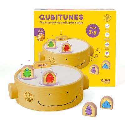 QUBITUNES, Starter Set, Interactive Audio Player & Gaming Platform for Kids Ages 3+ | Create Music, Sound & Stories | Screen-Free Playtime for Boys & Girls