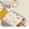 Wireless Karaoke Microphone with Bluetooth Speaker, Portable Handheld Design, Gold view 2