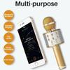 Wireless Karaoke Microphone with Bluetooth Speaker, Portable Handheld Design, Gold view 4