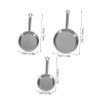 KICHOUSE 3Pcs Scale Metal Frying Pans for Realistic Cooking Play Educational Craft Props for Dollhouse Accessories view 2
