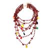 ZYIBPMSJKQCFK Vintage Layered Handmade Bead Fruit Pendant Bohemian Necklace,wine Red,44+7cm view 1