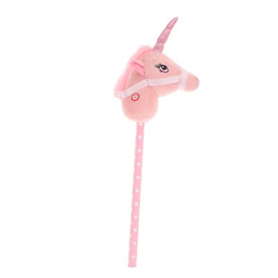 BESPORTBLE Cute Plush Unicorn Stick Horse for Soft Riding Stick with Adorable Animal Head for Preschoolers for Creative Pretend Play and Performances