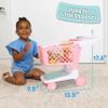 Pretend Shopping Cart, Sturdy Plastic, Includes Pretend Food, Pink Shopping Cart for Kids Age 2+ view 2