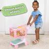 Pretend Shopping Cart, Sturdy Plastic, Includes Pretend Food, Pink Shopping Cart for Kids Age 2+ view 3