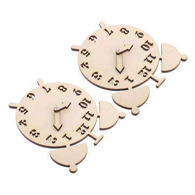 Anneome 2Sets Wooden DIY Clock Puzzle Parts Early Learning Clock for Engaging Educational Teaching Safe Wooden Components for and Family Fun