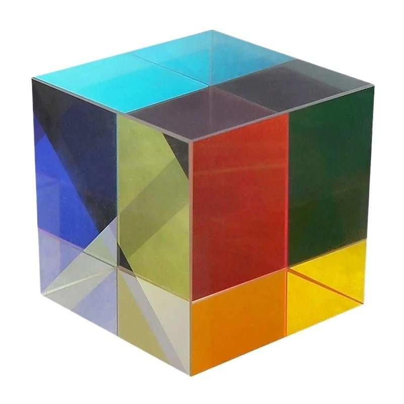 1pc X-Cube Prism RGB Combiner Splitter Cross Dichroic Prism Decoration Physics Teaching Tools Photograph Research Educational Gift