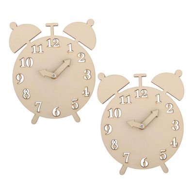 Uonlytech 2Sets Wooden DIY Clock Puzzle Parts Educational Teaching for Safe Natural Wood Components for Preschool Learning Home Decoration for Cognitive Education