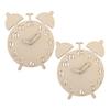 Uonlytech 2Sets Wooden DIY Clock Puzzle Parts Educational Teaching for Safe Natural Wood Components for Preschool Learning Home Decoration for Cognitive Education view 1