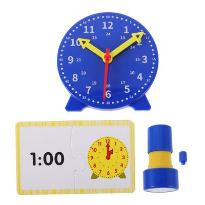 BESPORTBLE 1Set Learning Clock Set Interactive Classroom Teaching Clock for Recognition Complete Timetelling Kit with Model Stamp and DIY Cards for Group Learning