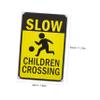 Ciieeo 2Pcs Slow Crossing Signs High Visibility Caution Signs for Streets Playgrounds Iron Construction Enhance Safety for Playing Road Awareness Sign view 2