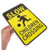 Ciieeo 2Pcs Slow Crossing Signs High Visibility Caution Signs for Streets Playgrounds Iron Construction Enhance Safety for Playing Road Awareness Sign view 3