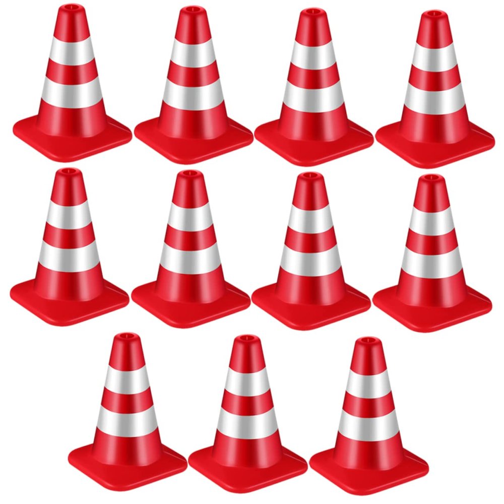 BESPORTBLE 12Pcs Mini Traffic Cones for Educational Road Signs for Sand Table Play and Decoration Bright Traffic Barrier Props