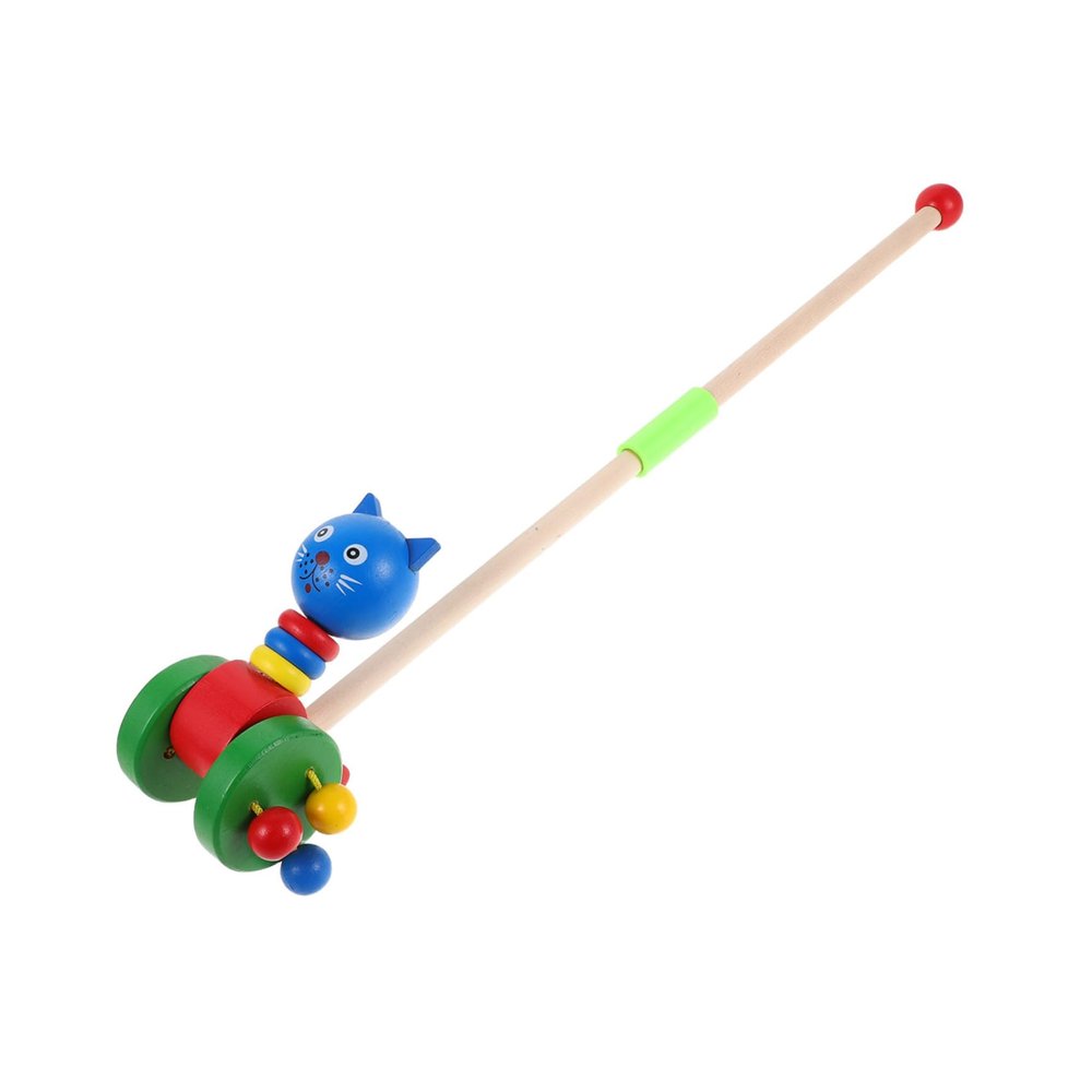 HONMEET Wooden Push Walker Cartoon Animal and Play Safe Smooth Finish Encourages Motor Skills and Balance for Years