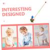 HONMEET Wooden Push Walker Cartoon Animal and Play Safe Smooth Finish Encourages Motor Skills and Balance for Years view 3