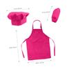 Cabilock with Apron Hat Cooking Sleeve Role Play Kitchen Outfit for Cooking Baking Painting Rose Red for Ages view 3