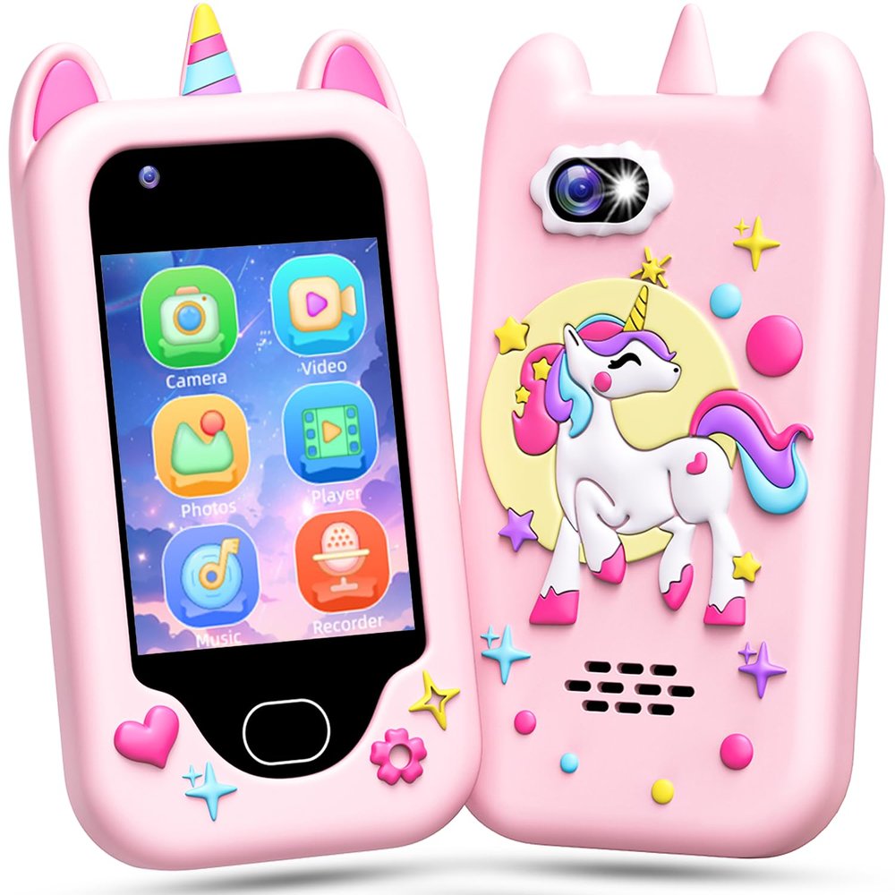 Lapare Kids Smart Phone Toy for Girls, 2.8" Touchscreen Cell Phone Learning Toy with Dual Camera, Game, Music Player and More, Perfect Christmas Birthday Gifts for Girls 3-10 Year Old (32GB)