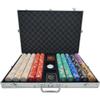1000 pcs 10g Golden Club Ceramic Poker Chips Set with Silver Aluminum Case view 1