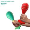 4 Pack Wooden Maracas for Toddlers, Baby Montessori Learning Toys with Antiskid Felt Design,Educational Musical Instruments Hand Percussion Rattles, Red and Turquoise view 4