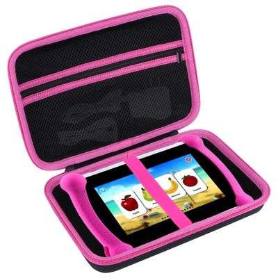 Peyyargo Storage Case Compatible with Leapfrog LeapPad Academy / LeapPad Ultimate / Epic Academy Edition Learning Tablet (Black + Pink)