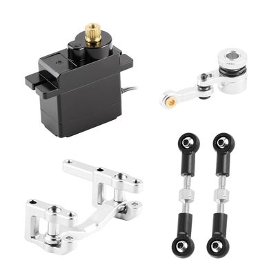 GLOBACT 1.2KG Metal Gear Servo & 20T Servo Saver with Drag Link and Steering Links and Steering Set for ARRMA 1/18 Granite Grom 1/14 Typhon Grom RC Truck Upgrade ARA340208 ARA340202 SPMSSX110