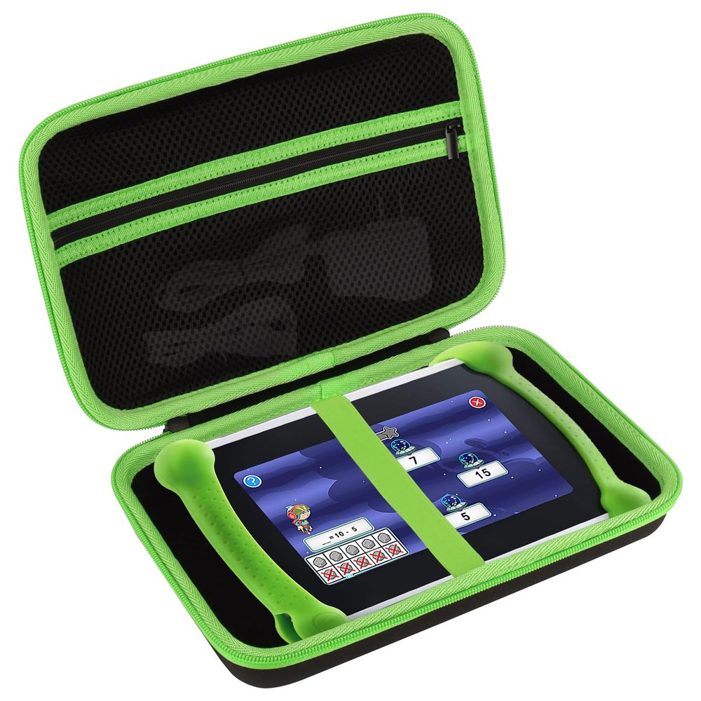 Peyyargo Storage Case Compatible with Leapfrog LeapPad Academy/LeapPad Ultimate/Epic Academy Edition Learning Tablet (Black + Green)
