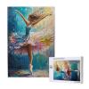 BEAROWL Ballet Dancers On Stage1000 Piece Adults Wooden Jigsaw PuzzleVibrant Blue Abstract Background, Impressionist Oil Painting ArtIdeal Gift for Dance Art EnthusiastsAdult Puzzle view 4
