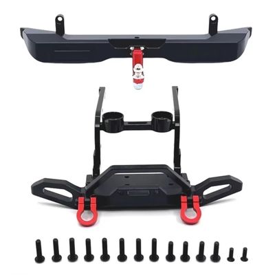 BOQEXSS for MJX for Hyper Go H12Y 1/12 RC Crawler Car Metal Front Rear Bumper Upgrade Parts Repair Replacement Accessories Rc Bumpers(Black,Front Rear)