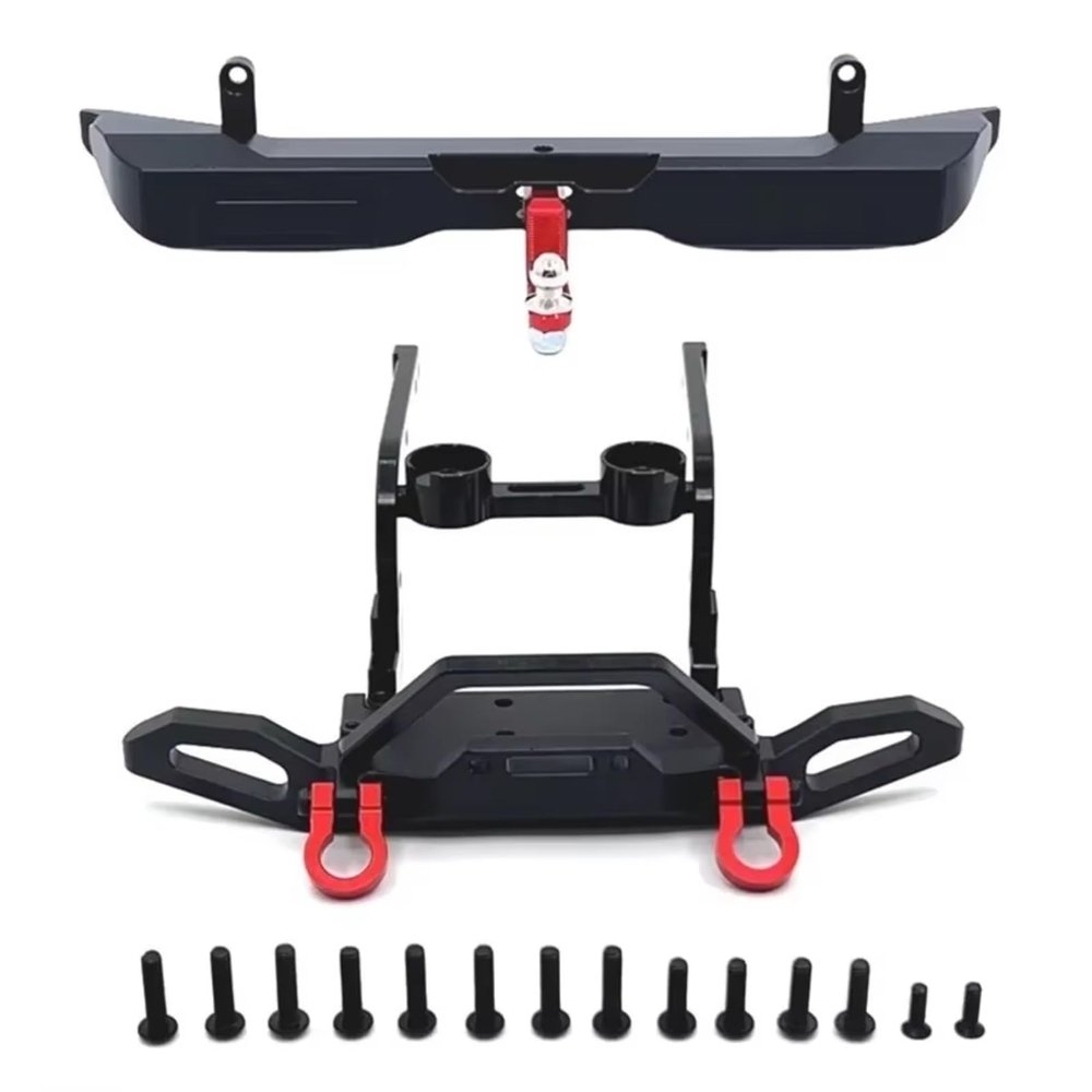 BOQEXSS for MJX for Hyper Go H12Y 1/12 RC Crawler Car Metal Front Rear Bumper Upgrade Parts Repair Replacement Accessories Rc Bumpers(Black,Front Rear)