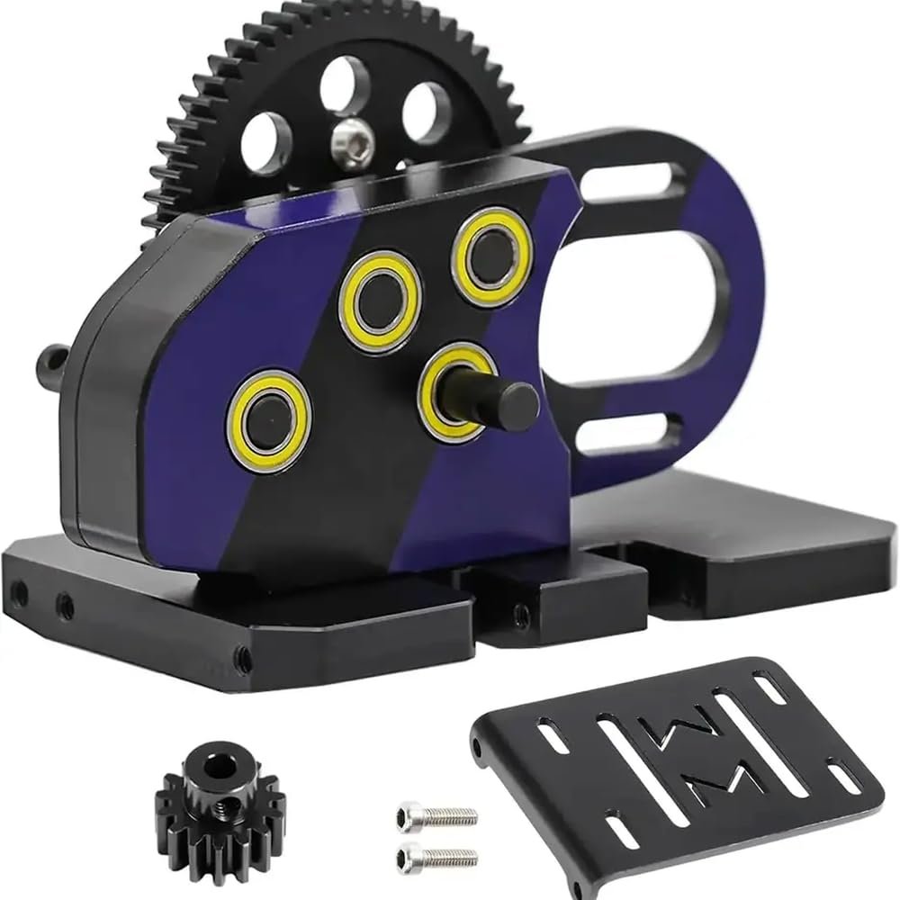 1/10 Overdrive 30% Metal Differential Transmission Skid Plate Compatible with RC Crawler and Element Gspeed Style Chassis(Red)