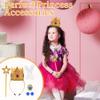 jayuwe 5PCS Princess Accessories, Princess Crown|Magic Wand|Brooch|Gloves|Earrings for Girls Halloween Cosplay Birthday Party Costume Dress Up Gold view 3