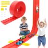 Ancaixin Flexible Race Track 17Ft Toys for Kids, Car Track with 4 Small Racecars Compatible with Hot Wheels and Diecast 1/64th Cars, Rolls Up Portable Racetrack, Birthday Gifts for Boys Girls Ages 3+ view 1