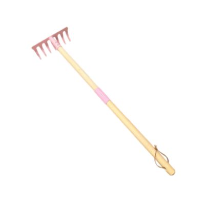 Dualoai Kids Gardening Tool Gardening Toy Gift for Girls Age 6+ Years with Wood Handle Outdoor Beach Sand Toy for Planting Household, Nail Rake