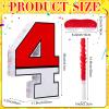 16 Inch Red and White Number 4 Pinata for 4th Birthday Party Decorations, Birthday Pinata with 16 Inch Piata Stick Blindfold Confetti for Sons Daughters, 4th Birthday Party Supplies Party Favors view 2