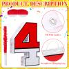 16 Inch Red and White Number 4 Pinata for 4th Birthday Party Decorations, Birthday Pinata with 16 Inch Piata Stick Blindfold Confetti for Sons Daughters, 4th Birthday Party Supplies Party Favors view 3