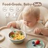 Moonkie Baby Suction Bowls for Self-Feeding: 3 Strong Suction Bases Prevent Spills - Seamless One-Piece Design for Easy Cleanup - Stainless Steel & Silicone Toddler Bowls with Lids - 13 oz 2 Pack view 4