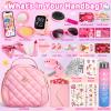 Hohosunlar Play Purse for Little Girls Toddlers, Kids Handbag w/ Pretend Makeup, DIY Unicorn Water Bottle, Toy Phone, Watch, Wallet Cards Stickers, Princess Christmas Birthday Gift Toy for Girls 3-12 view 2