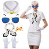 Beelittle Women's Stewardess Costume Accessories Flight Attendant Hat with Air Hostess Cosplay Costume Accessories(White) view 2