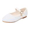 Girls Princess Dress Shoes ary Jane lats Glitter ow Heel Bridesmaids Wedding Birthday Part Footwear Shoes (White, 10.5 Little Child) view 1