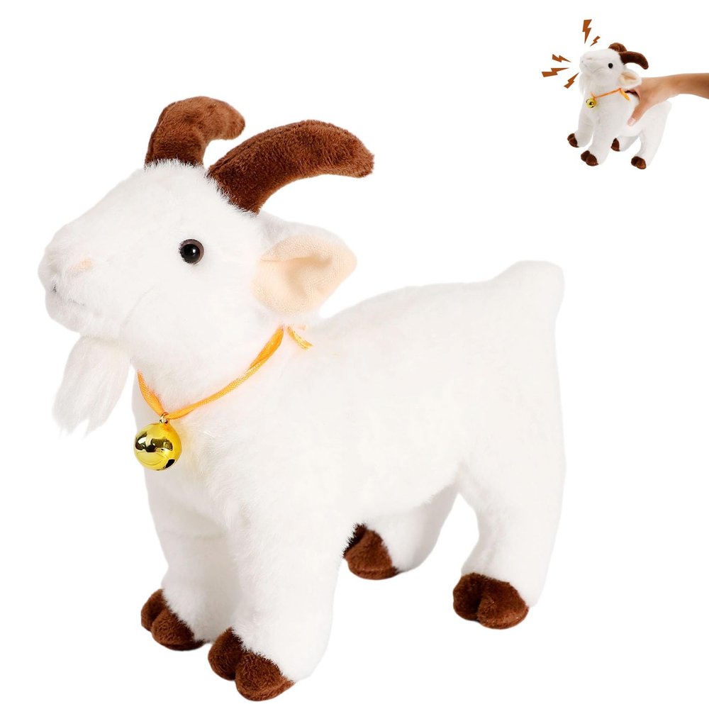 Freetoes Screaming Goat Toy,Goat Stuffed Animal Plush Desk Toy,Makes Fun Screaming Goats Sounds,Funny Gag Gifts,Weird Things Office Pranks Stuff for Adults,Dammit Pranks Doll Noise Maker