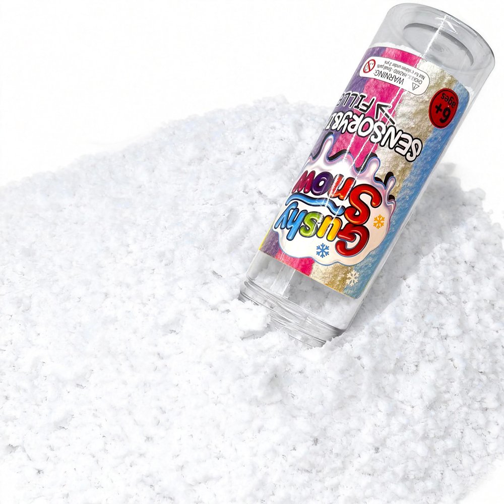 GushySnow Latex Material Sensory bin Filler Ideas Bulk for Preschool Classroom Fake Snow Play Sand Toy for Kid Toddler Girl boy Suitable Play Sensory Table Sand Game Box Items (White)