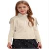 ACSUSS Children Cowgirl Tassels Fringed Lapel Collar Long Sleeve Button Down Shirt for Western Cowboy Costume Beige Apricot 10 Years view 1